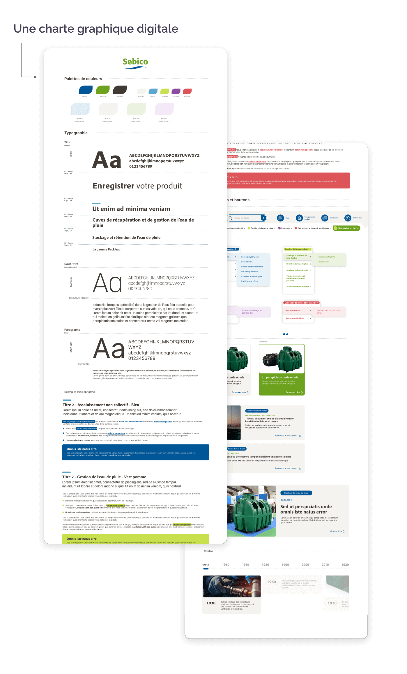 charte graphique de la refonte du site web Sebico