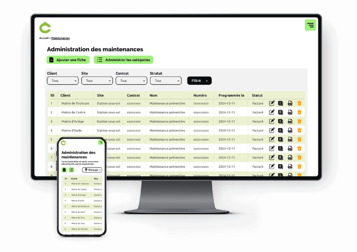 Administrative management interface