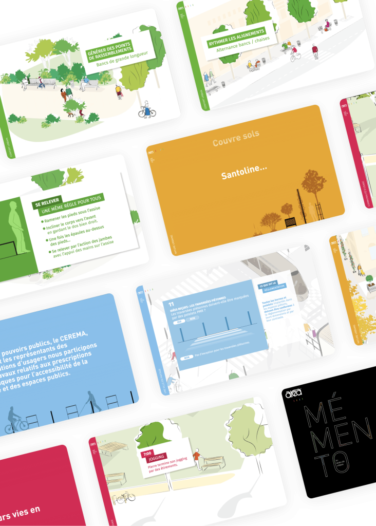 Different screens of the site