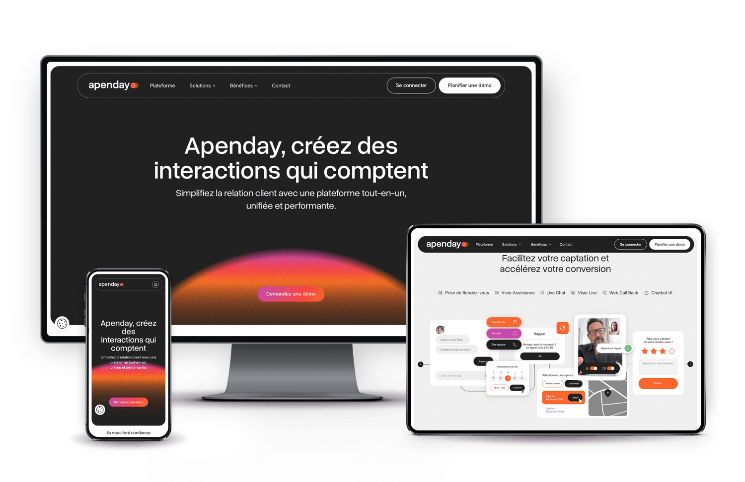 Apenday website in responsive